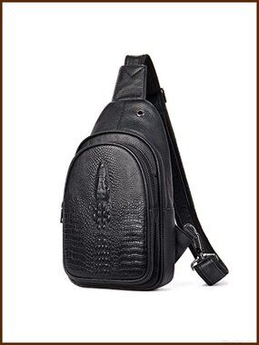 Crocodile Leather Sling Bag Crossbody Shoulder Bag Travel Everyday